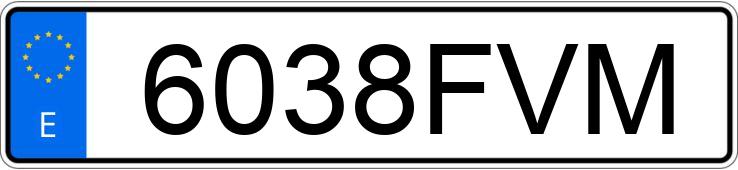 Numer rejestracyjny 6038FVM posiada TOYOTA YARIS