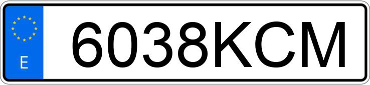 Numer rejestracyjny 6038KCM posiada VOLKSWAGEN TRANSPORTER