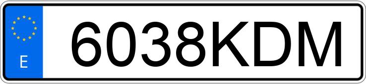 Numer rejestracyjny 6038KDM posiada VOLKSWAGEN GOLF