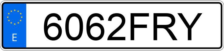 Numer rejestracyjny 6062FRY posiada OPEL MERIVA