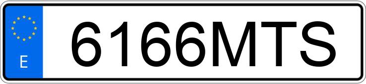 Numer rejestracyjny 6166MTS posiada TESLA MODEL 3