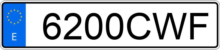 Numer rejestracyjny 6200CWF posiada VOLKSWAGEN GOLF