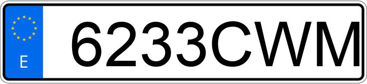 Numer rejestracyjny 6233CWM posiada VOLKSWAGEN TOURAN