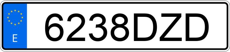 Numer rejestracyjny 6238DZD posiada SEAT IBIZA