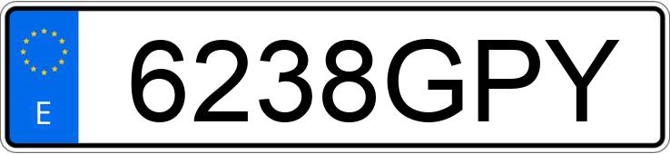 Numer rejestracyjny 6238GPY posiada SEAT IBIZA