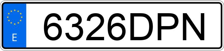 Numer rejestracyjny 6326DPN posiada VOLKSWAGEN GOLF