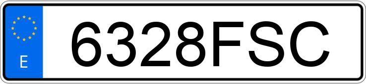 El número de registro 6328FSC tiene FORD TRANSIT