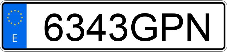 Numer rejestracyjny 6343GPN posiada SEAT IBIZA