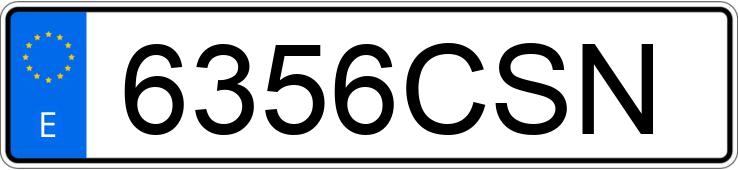 Numer rejestracyjny 6356CSN posiada VOLKSWAGEN GOLF