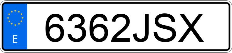 Numer rejestracyjny 6362JSX posiada TOYOTA YARIS