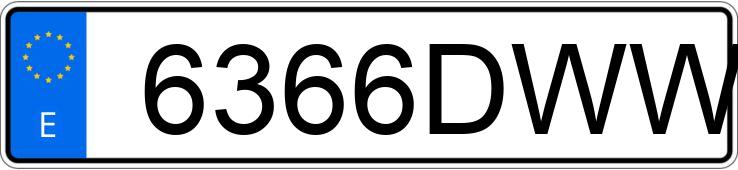 Numer rejestracyjny 6366DWW posiada VOLKSWAGEN GOLF