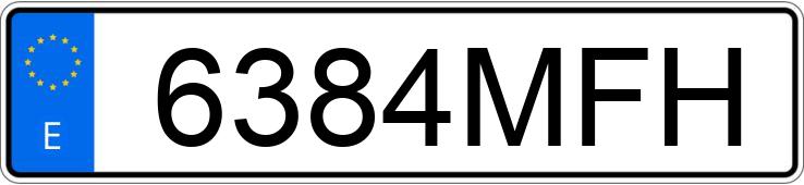 Numer rejestracyjny 6384MFH posiada MERCEDES EQC (293)