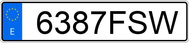 Le numéro d’enregistrement 6387FSW a PEUGEOT 207 Le numéro d’enregistrement 6387FSW a PEUGEOT 207