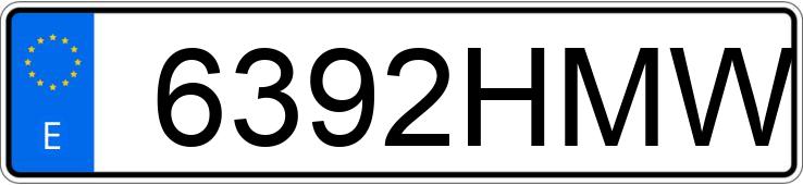 Numer rejestracyjny 6392HMW posiada TOYOTA PRIUS