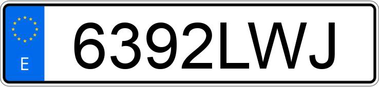 Numer rejestracyjny 6392LWJ posiada VOLKSWAGEN GOLF