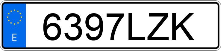 Numer rejestracyjny 6397LZK posiada MITSUBISHI SPACE STAR