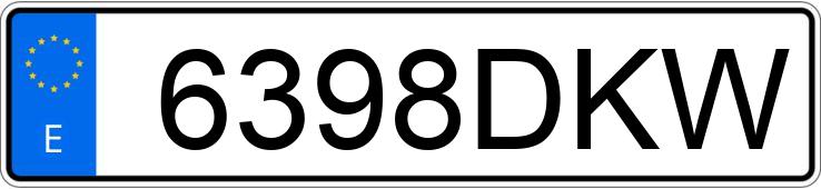 Numer rejestracyjny 6398DKW posiada VOLKSWAGEN GOLF