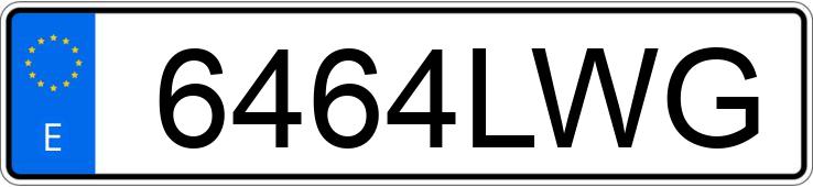 Numer rejestracyjny 6464LWG posiada VOLKSWAGEN TAIGO