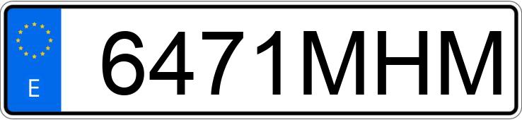 Numer rejestracyjny 6471MHM posiada MG EHS