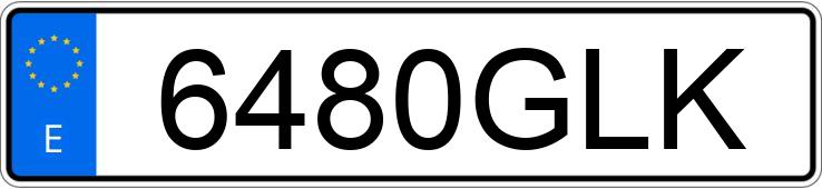 Numer rejestracyjny 6480GLK posiada  