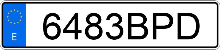 Numer rejestracyjny 6483BPD posiada VOLKSWAGEN GOLF