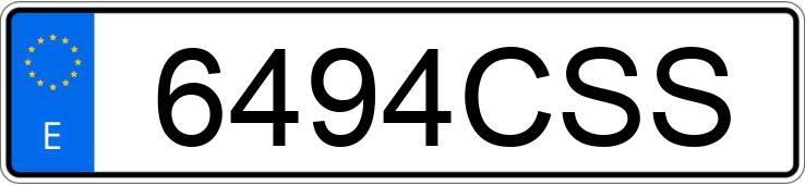 Registreringsnummeret 6494CSS har RENAULT TRAFIC