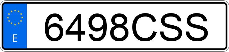 Numer rejestracyjny 6498CSS posiada SEAT ALTEA