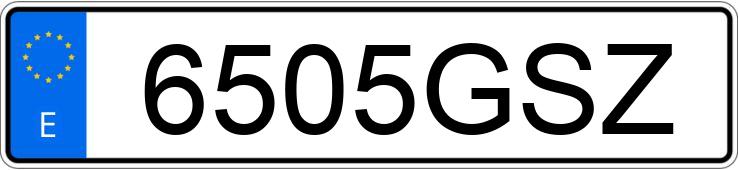 Numer rejestracyjny 6505GSZ posiada PORSCHE BOXSTER
