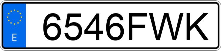 Numer rejestracyjny 6546FWK posiada VOLKSWAGEN PASSAT