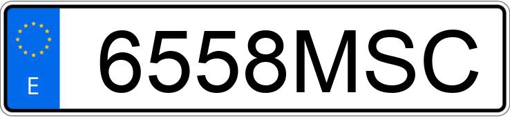 Numer rejestracyjny 6558MSC posiada SKODA SCALA