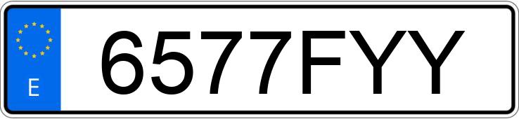 Numer rejestracyjny 6577FYY posiada FACTORY FS 110 Numer rejestracyjny 6577FYY posiada FACTORY FS 110