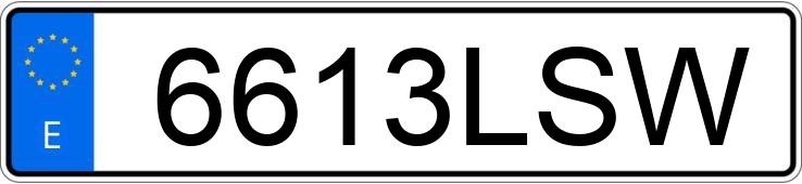 Numer rejestracyjny 6613LSW posiada TESLA MODEL 3