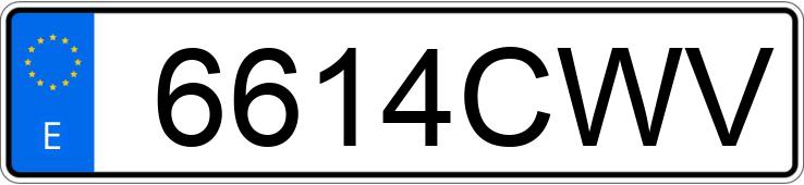 Numer rejestracyjny 6614CWV posiada CITROEN C2