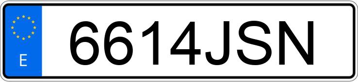 Numer rejestracyjny 6614JSN posiada VOLKSWAGEN TRANSPORTER