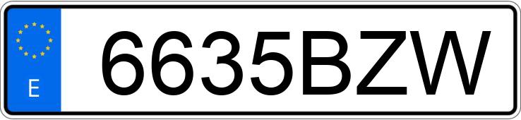 Numer rejestracyjny 6635BZW posiada PEUGEOT 307