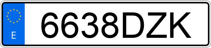 Numer rejestracyjny 6638DZK posiada PEUGEOT EXPERT