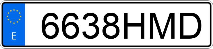 Numer rejestracyjny 6638HMD posiada KTM ENDURO 350