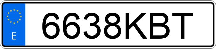 Numer rejestracyjny 6638KBT posiada FORD MUSTANG