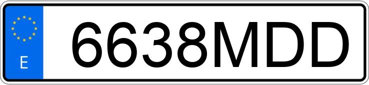 Numer rejestracyjny 6638MDD posiada MAZDA MAZDA3