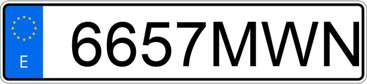 Numer rejestracyjny 6657MWN posiada FORD MUSTANG MACH-E