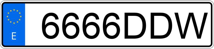 Numer rejestracyjny 6666DDW posiada PEUGEOT 307