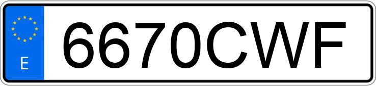 Numer rejestracyjny 6670CWF posiada FIAT PANDA