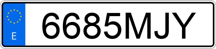 Il numero di registrazione 6685MJY ha VOLKSWAGEN GOLF