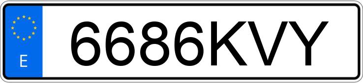 Numer rejestracyjny 6686KVY posiada TOYOTA YARIS