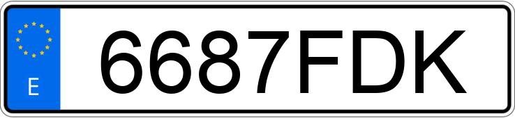Numer rejestracyjny 6687FDK posiada TOYOTA PRIUS