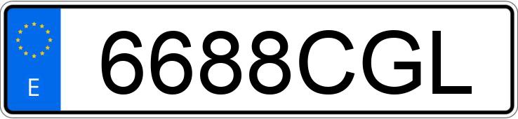 Registreringsnumret 6688CGL har SEAT IBIZA