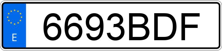 Numer rejestracyjny 6693BDF posiada AUDI A2
