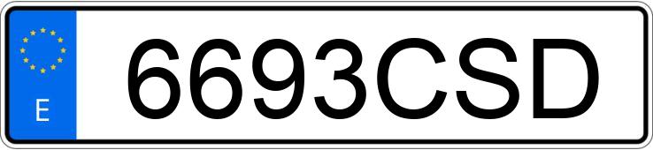 Registreringsnummeret 6693CSD har BMW SERIE 3
