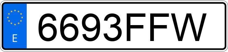 Numer rejestracyjny 6693FFW posiada VOLKSWAGEN GOLF