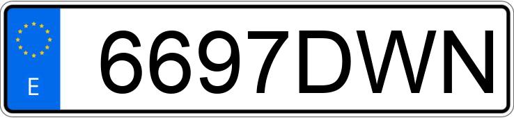 Numer rejestracyjny 6697DWN posiada TOYOTA AVENSIS